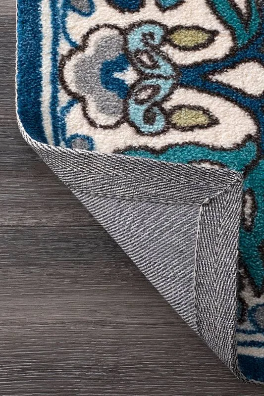 nuLOOM 8 x 5 Feet Floral Leda Rug - Blue