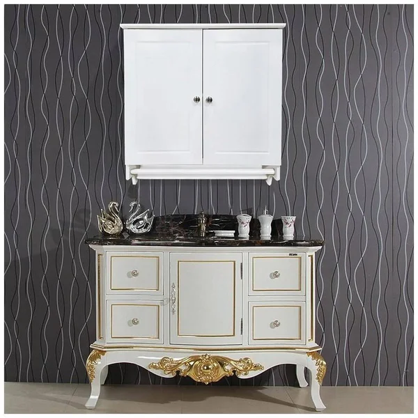 Yaheetech Bathroom/Kitchen Wall Mounted Cabinet White Double Door & Hanging Bar Storage Cupboard CAMPN00050504 - 24 x 9 x 25"