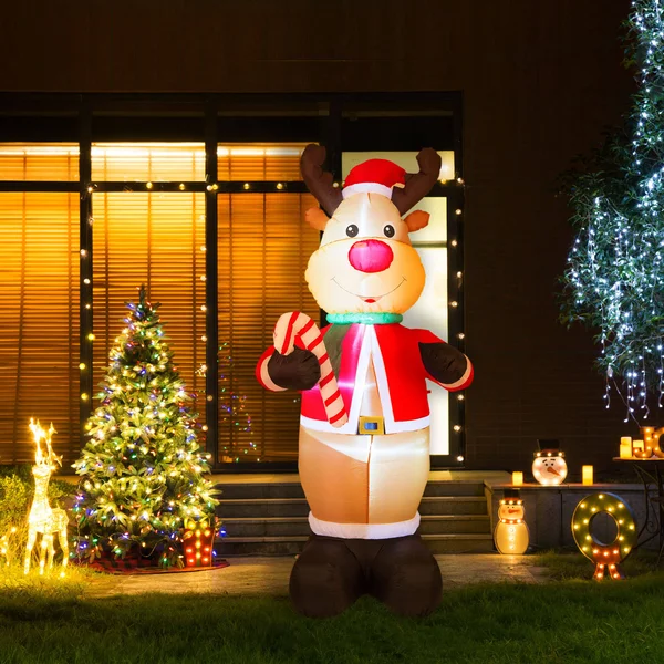 Glitzhome 8&H Lighted Inflatable Decor - Reindeer