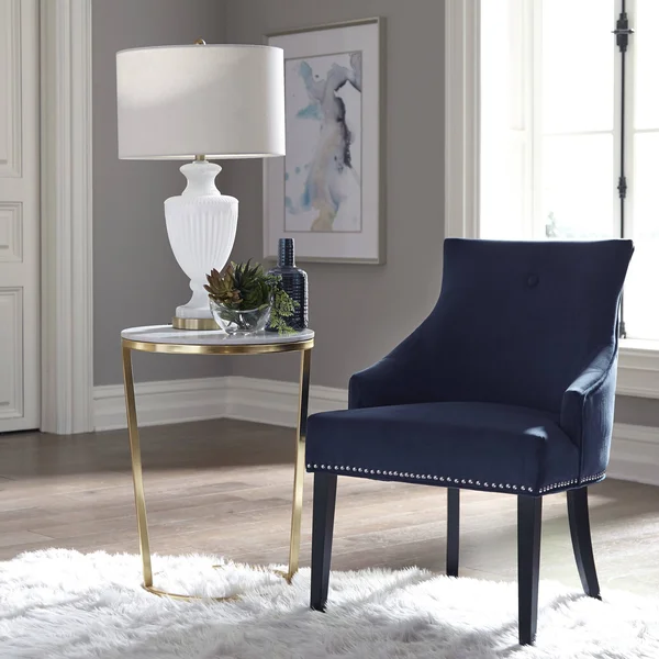 Pulaski Emory Marble Top Round Accent Table in Gold - P020400