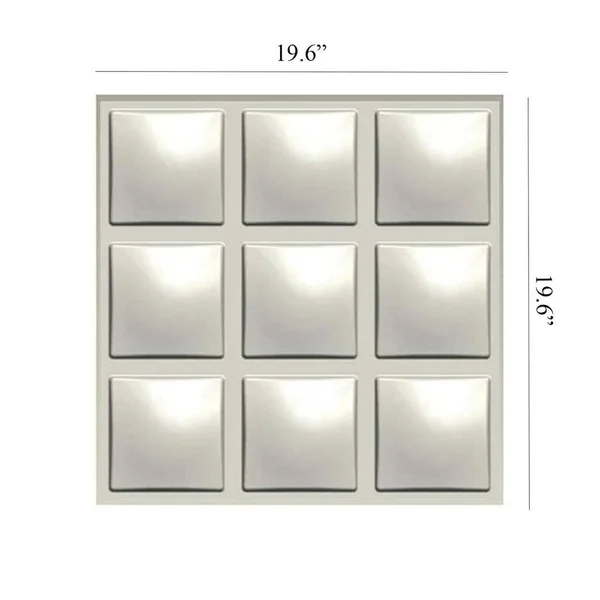 19.6 in. x 19.6 in. x 1 in. Off-White Plant Fiber Forever Design Glue-On Wainsco