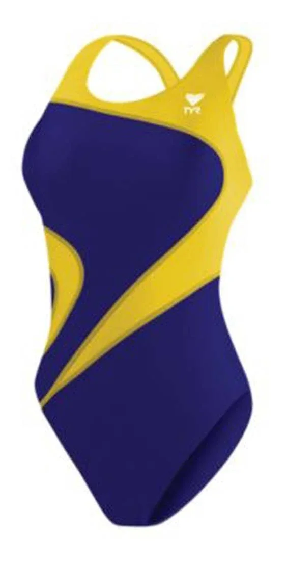 TYR Girl's Alliance T-Splice Maxfit Swimsuit Gold 24 Malit1y