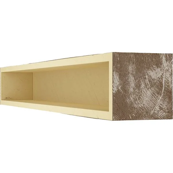 Ekena Millwork MANURS08X12X48VM 8x22H x 12x22D x 48x22W Rough Sawn Faux Wood Fireplace Mantel, Vintage Mahogany