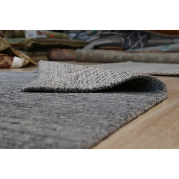 EORC Handmade Wool Dark Grey Contemporary Transitional Rome Rug, 5' x 7'