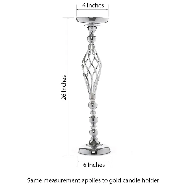 Balsacircle 2 Pcs 26 inch Tall Metal Candle Holder Vase Centerpieces - Gold