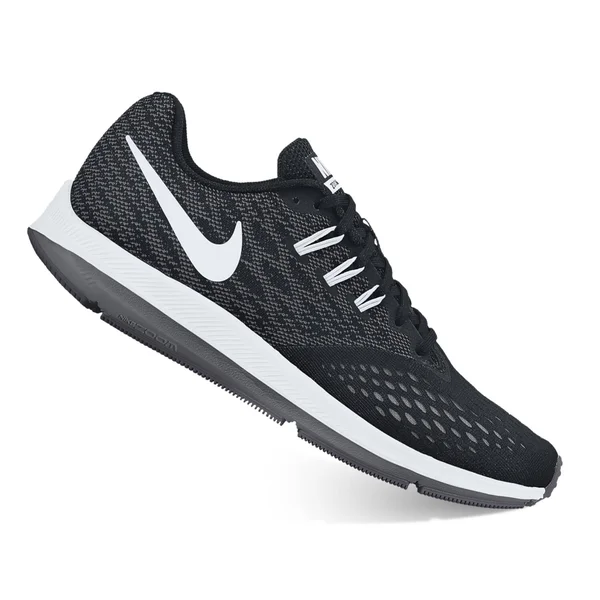 Nike Zoom Winflo 4 - Womens Running Shoes Black/White/Dark Grey Size 5