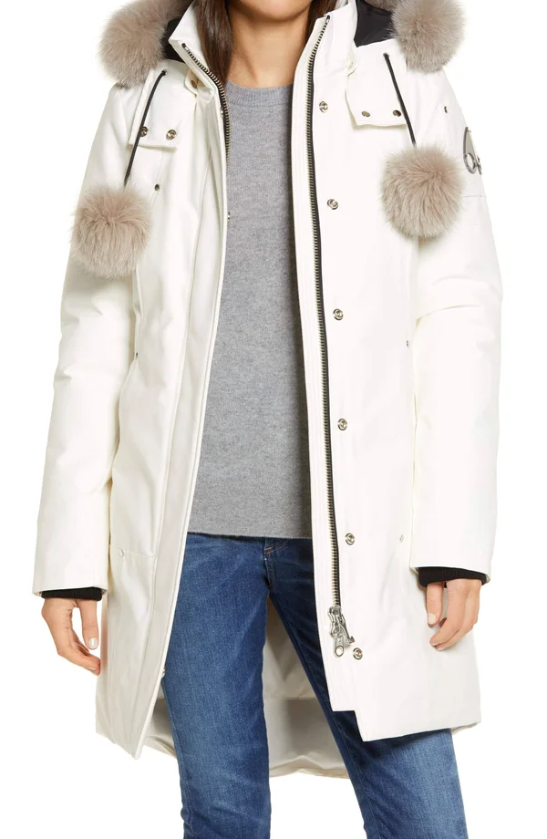 Moose Knuckles Women's Stirling Parka - Navy w/ Natural Fur - Xs