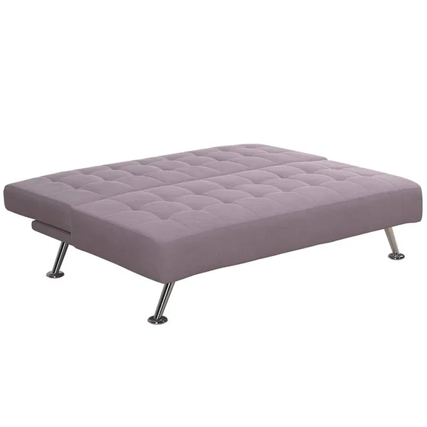 Rosebery Kids Tufted Kids Sleeper Sofa in Lilac and Chrome