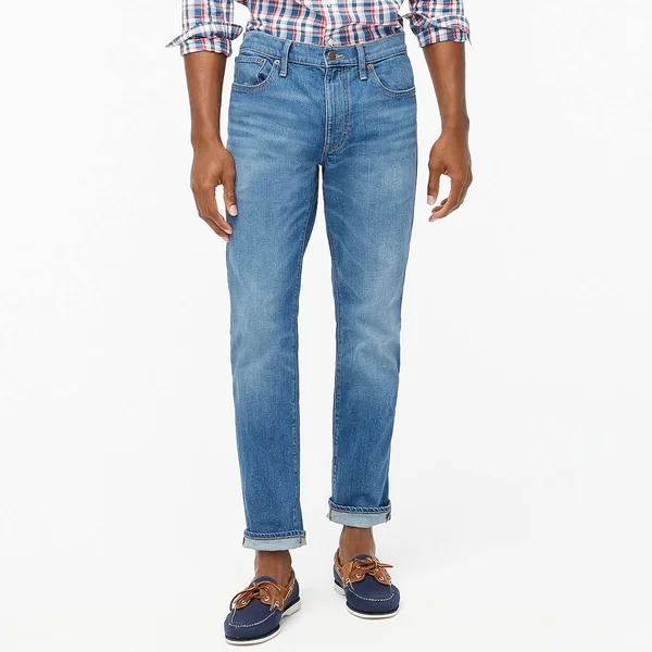 J.Crew Factory Mens Straight-Fit Jean in Signature Flex (Light Medium, Size 33x30)