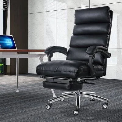 Executive Chair High Back Adjustable Managerial for Home or Office Use Red Barrel Studio Upholstery Color: Black