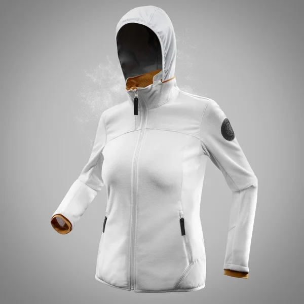 Quechua Women's Snow Hiking Fleece X-Warm Sh500 Jacket in Light Grey, Size Medium