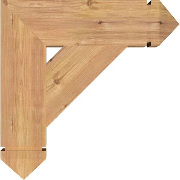 Ekena Millwork BKT06X22X22TRA03SWR 5 1/2x22W x 22x22D x 22x22H Traditional Arts & Crafts Smooth BRACKET, Western Red Cedar