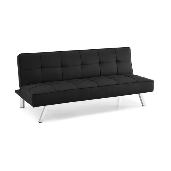 Serta Calgiri 66.1 in. Black Fabric 3-Seater Armless Convertible Tuxedo Sofa