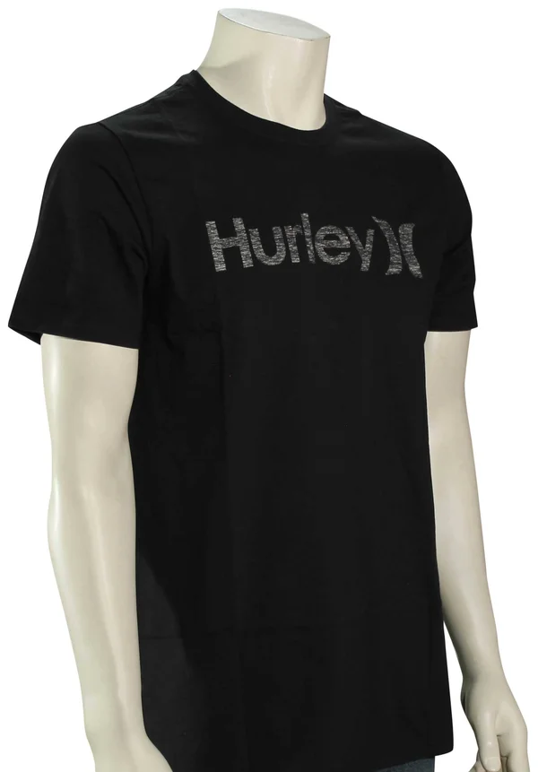 Hurley One and Only Push Through T-Shirt - Black - White - M