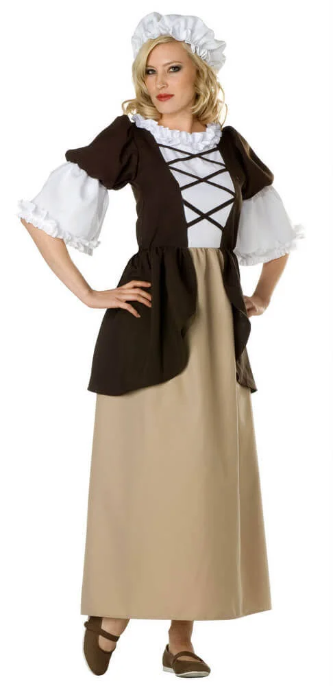 Adult Colonial Lady Costume - Brown - M