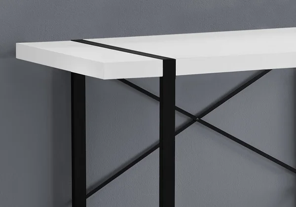 Monarch Specialties White Black Metal 48 inch Computer Desk