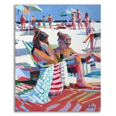 &Beach Gossip& by Patti Mollica - Wrapped Canvas Painting Print Rosecliff Heights Size: 20x22 H x 16x22 W x 1.5x22 D