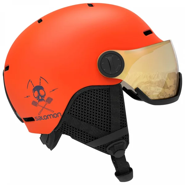 Salomon Grom Visor Helmet - Kids& Flame, M
