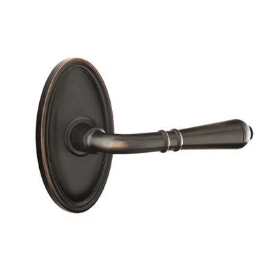 Emtek 8220TUS10BLH Privacy Turino Lever with Oval Rose Finish: Oil Rubbed Bronze, Handle Orientation: Left