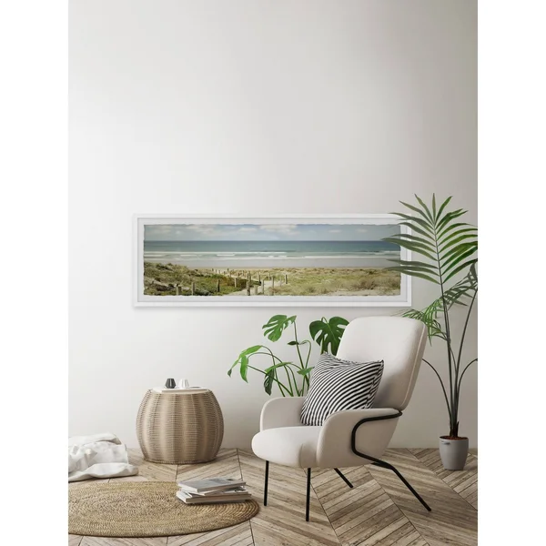 Marmont Hill A Distant View Framed Wall Art, Size: 15 inch x 45 inch