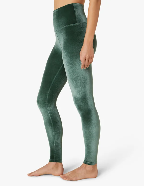 Velvet Motion High Waisted Midi Legging - Beyond Yoga Forest Green, M