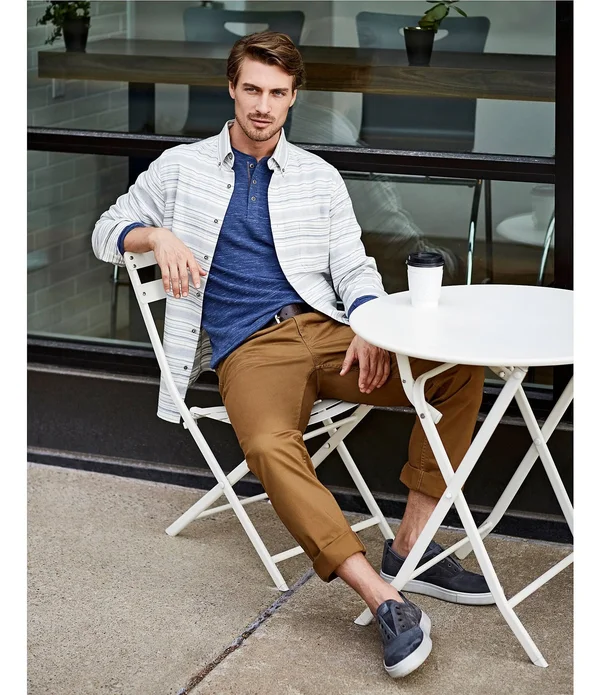 Rowm 5-Pocket Stretch Twill Pants - Mens, 32 34, Camel - Dillard&s Exclusive
