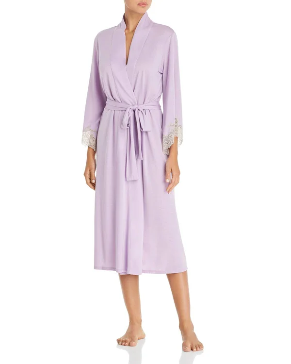 Natori Women's Luxe Shangri-La Robe - Grey - Size Small