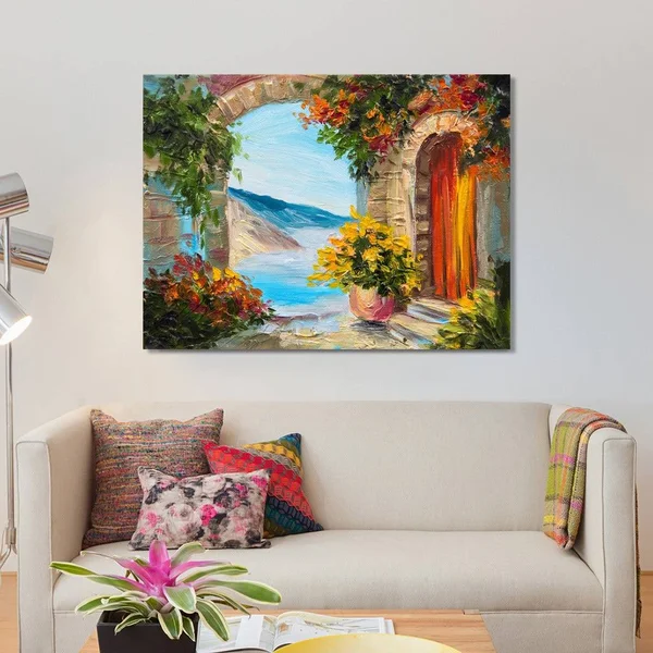 Picture Perfect International European Vista 2x22 Giclee Print Canvas Wall Art - 24 Inches x 36 Inches x 1.5 Inches
