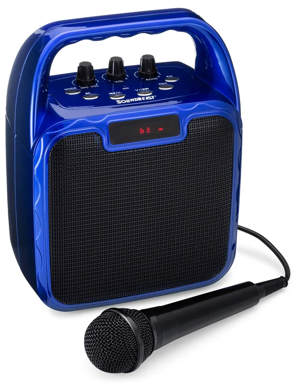 Soundbeast Pegasus Karaoke Machine & Portable PA Speaker System for Kids & Adults - with Microphone & Bluetooth (Blu