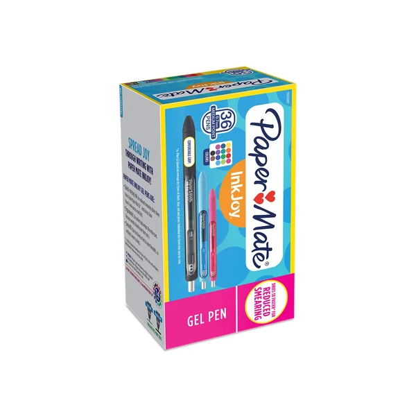Paper Mate InkJoy Gel Retractable Pen Office Pack - Assorted Colors, 0.7mm, 36-Pack