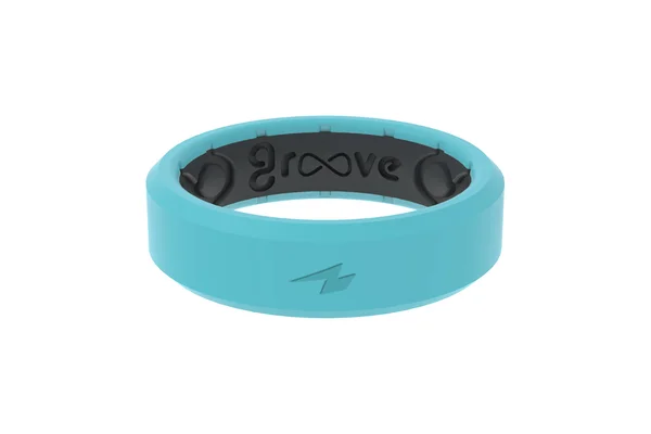 Groove Life Women's Zeus Aqua Thin Ring Silicone Ring, Size 7