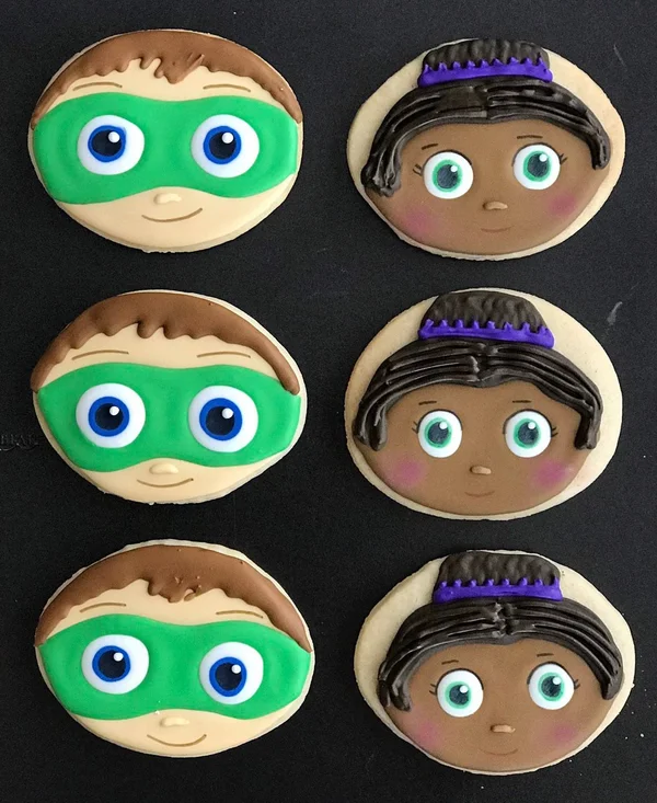 Supr Why X12 Kid Readers Inspired Sugar Cookies - Pig - Dress Up - Red Hood -Princess Birthday Party - PreK - Readers - Princess