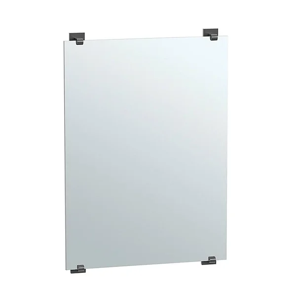 Gatco 1595MX Elevate Fixed Mounted Minimalist Mirror, Matte Black, 30x22H