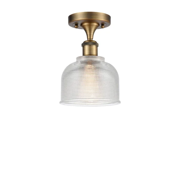 Innovations 516-1C-BB-G412-LED Brushed Brass Dayton 1 Light Semi-Flush Mount