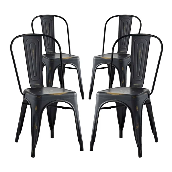Modway Promenade Dining Side Chair Set of 4 - Gunmetal