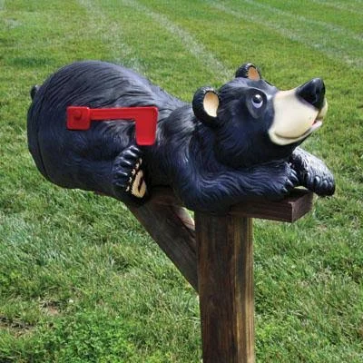 Rivers Edge Black Bear Mailbox-25in x 13.8in x 10.7in
