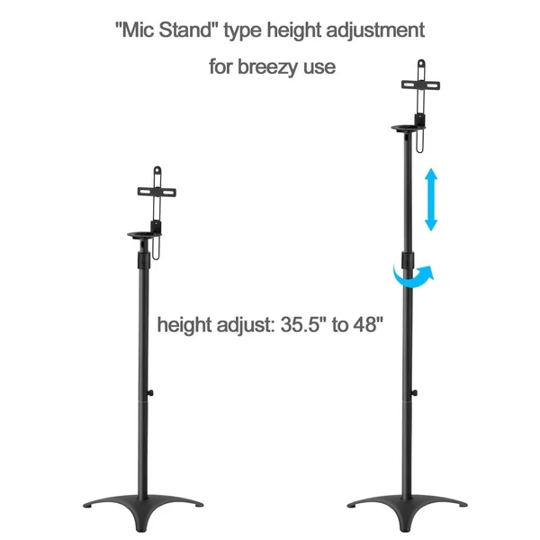 Mounting Dream MD5401 Height Adjustable Speaker Stands Mounts - Two in One Floor