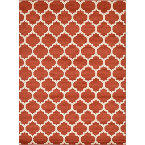Unique Loom Philadelphia Trellis Rug, Terracotta (8& 0 x 11& 0)