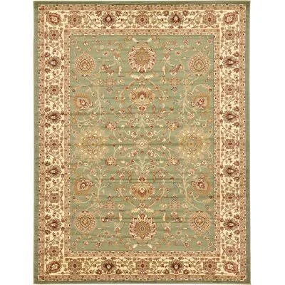 Fairmount Oriental Light Green Area Rug Three Posts Rug Size: Rectangle 9& x 12&