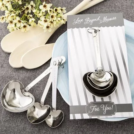 100 Love Beyond Measure Collection - Set of Stainless Heart Shaped Measuring Spoons