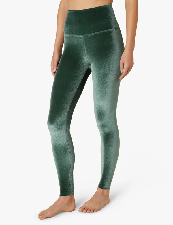 Velvet Motion High Waisted Midi Legging - Beyond Yoga Forest Green, M