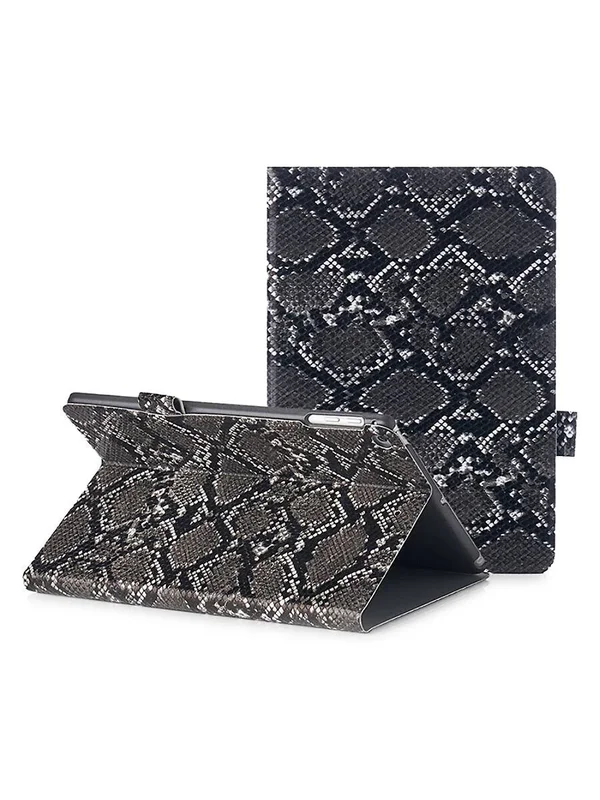 Chic Geeks Faux Snakeskin iPad Case - Black Snakeskin