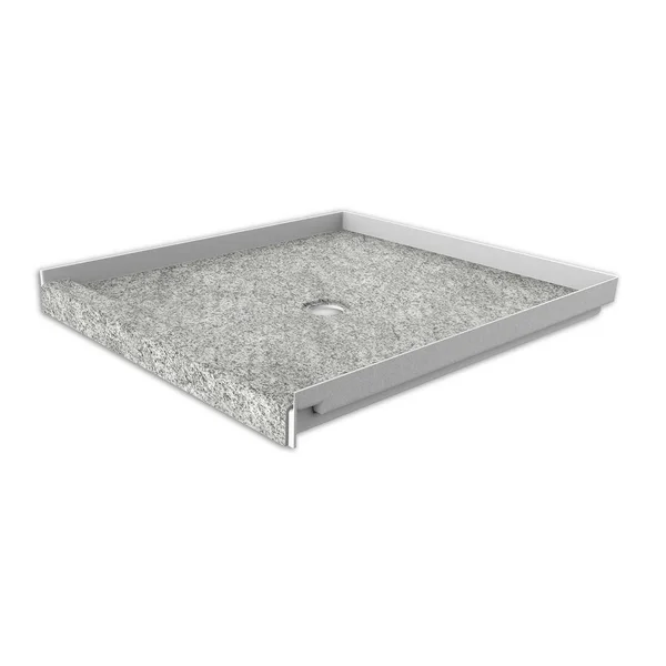 FlexStone Arctic Haze 36-in W x 36-in L with Center Drain Fiberglass/Plastic Composite Shower Base, FLXSBC3636AH