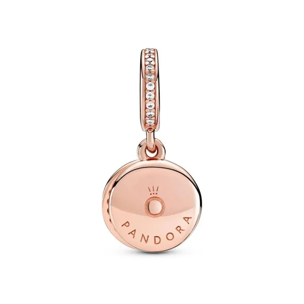 Pandora 789186C02 Sparkling Pink Disc Dangle Charm Rose Collection