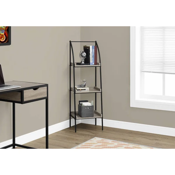 Monarch Specialties Bookcase - 48x22H - Dark Taupe, Black Metal
