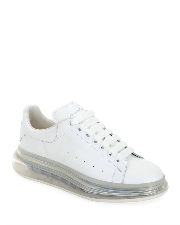 Alexander McQueen Men's Oversized Clear-Sole Sneakers, White, Men's, 8D, Sneakers & Trainers Sneakers