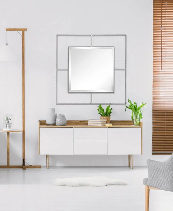 Covington Square Wall Mirror - Silver-Tone