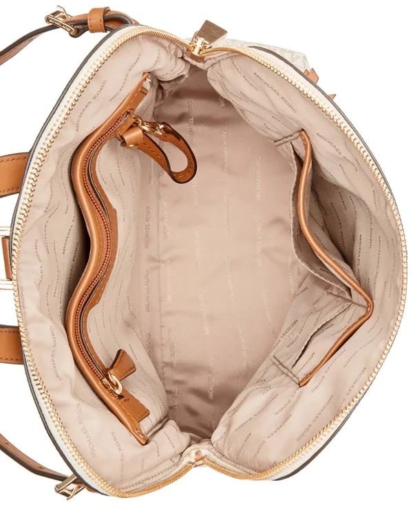 MICHAEL Michael Kors, Rhea Medium Slim Logo Backpack, Brown, One Size