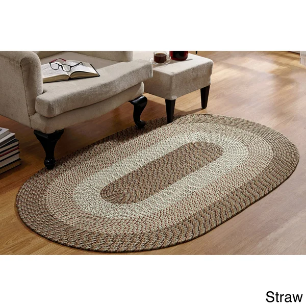 Better Trends Country Stripe Braid Collection Brown Stripe 24x22 x 68x22 x 68x22 L-Shape 100% Polypropylene Reversible Area Rug