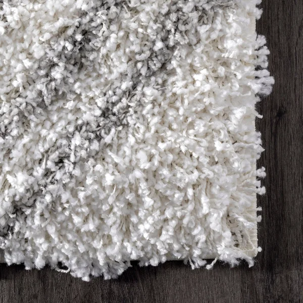 Palm Canyon Pico Moroccan Trellis White/ Grey Easy Shag Rug - 9&2 x 12& (White)